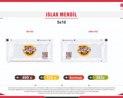 Baskılı ıslak mendil 10 bin adet