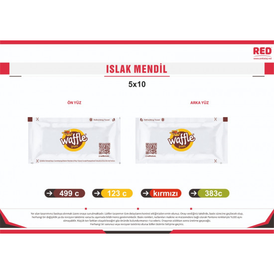 Baskılı ıslak mendil 10 bin adet