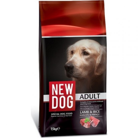 New Dog Kuzu Etli & Pirinçli Yetişkin Köpek Maması 15 kg