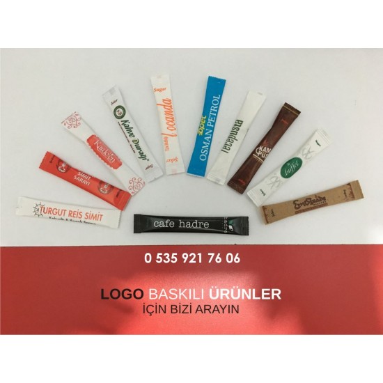 Logo Baskılı Stick Toz Şeker 10 bin adet | birim 4 gr