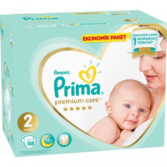 Prima Premium Care 2 Bebek Bezi Beden | Mini Jumbo Paket 88 Adet
